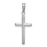 14k White Gold Reversible Same on Both Sides Latin Cross Pendant - Image 3