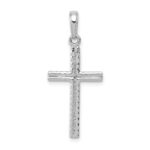 14K White Gold Latin Cross Pendant