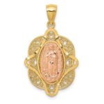 14k Two-tone Our Lady of Guadalupe Pendant