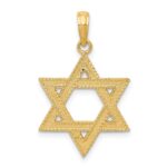 14k Textured Star of David Pendant