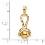 14k 3-D Baby Rattle with Moveable Ball Charm - Image 3