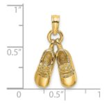 14k 3-D Moveable Baby Booties Charm - Image 3