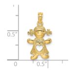 14k Playful Girl with Cut-Out Heart Charm - Image 3