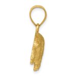 14K Satin Diamond-cut Bear Pendant - Image 2