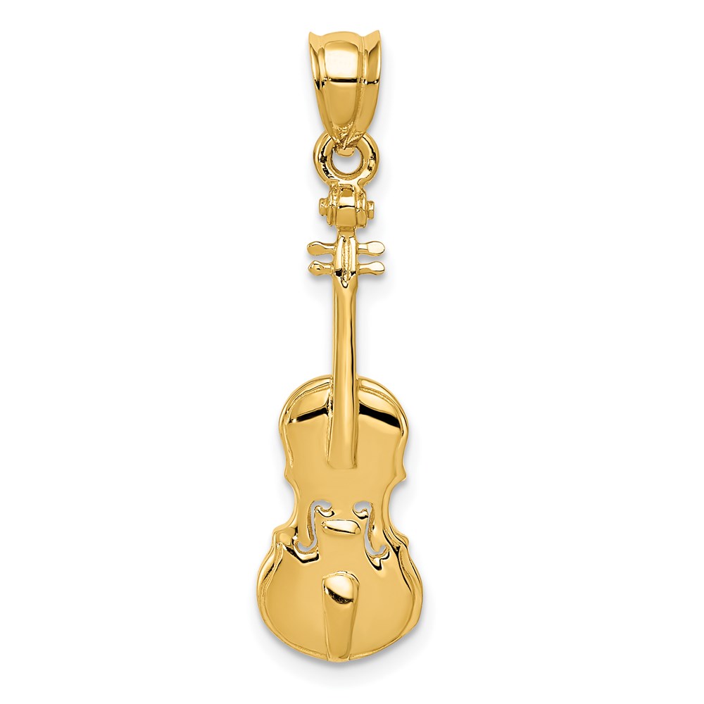 C412.jpg 14k 2-D Violin Charm - Image 1