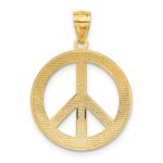 14k PEACE LOVE FAITH HOPE Peace Sign Pendant - Image 3