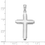14K White Gold Solid Cross Pendant - Image 4