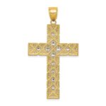 14K and White Rhodium Large Latin Cross Pendant