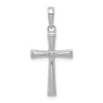 14K White Gold Diamond-cut -X- Center Cross Pendant