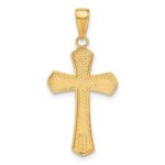 14K Diamond-cut Beveled Edges Cross Pendant - Image 3