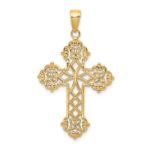 14K Lacey Budded Cross Pendant