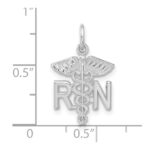 14k White Gold RN Registered Nurse Charm - Image 2