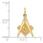 14k Polished and Textured Masonic Symbol Charm - Image 4