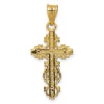 14K Two-tone Small Narrow Crucifix Pendant - Image 4