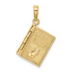 14K 3-D SERENITY PRAYER Book with Moveable Pages Pendant