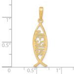 14K Ichthus Fish with JESUS Pendant - Image 4