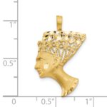 14k Satin Diamond-cut Nefertiti Charm - Image 4