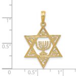 14K Star of David with Menorah Pendant - Image 4