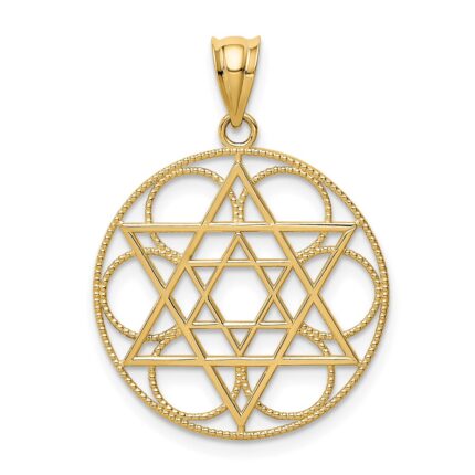 14k Star of David Circles Pendant