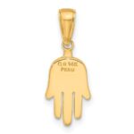 14K Large Solid Hamsa Pendant - Image 3