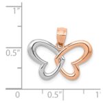 14k Rose Gold and White Rhodium Butterfly Pendant - Image 4