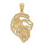 14K Diamond-Cut Lion Profile Pendant - Image 3
