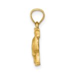 14K Satin Diamond-cut Camel Pendant - Image 2