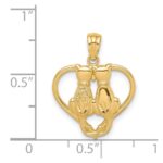 14K Sitting Cats in a Heart Pendant - Image 3
