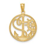 14K and White Rhodium Cross/Anchor/Ships Wheel Pendant - Image 3