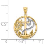 14K and White Rhodium Cross/Anchor/Ships Wheel Pendant - Image 4