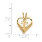 14K Diamond-cut Heart with Cross Chain Slide - Image 4
