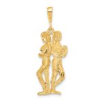 14k Satin Diamond-cut Gemini Zodiac Charm - Image 3