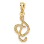 14K Treble Clef With Heart Pendant - Image 3