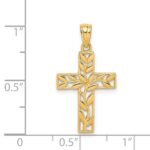 14K Leaf Cross Pendant - Image 4