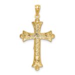 14K Two-Tone Florentine Crucifix Pendant - Image 3