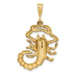 14k Satin Diamond-cut Scorpio Zodiac Charm - Image 4