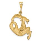 14k Satin Diamond-cut Capricorn Zodiac Charm - Image 4