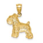14K Diamond-cut Mini Schnauzer Dog Pendant - Image 3