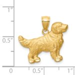 14K Satin Diamond-cut Golden Retriever Dog Pendant - Image 4