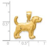 14K Satin Diamond-cut Beagle Dog Pendant - Image 4