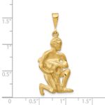14k Satin Diamond-cut Aquarius Zodiac Charm - Image 3