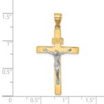 14K Two-tone INRI Crucifix Pendant - Image 4