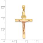 14K Two-tone INRI Crucifix Pendant - Image 4