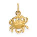 14k Satin Diamond-cut Cancer Zodiac Charm