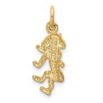 14k Satin Diamond-cut Leo Zodiac Charm - Image 4
