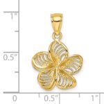 14k Beaded and Polished Plumeria Flower Charm - Image 3