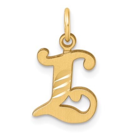 14K Diamond-cut Letter L Initial Charm