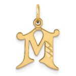 14K Diamond-cut Letter M Initial Charm