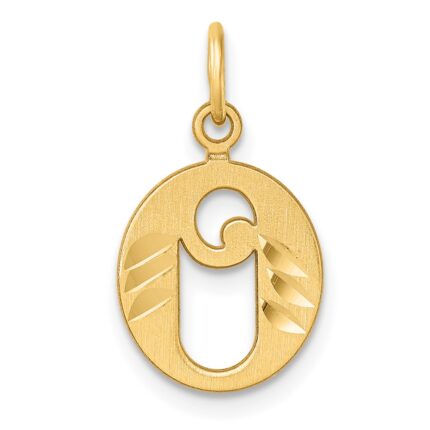 14K Diamond-cut Letter O Initial Charm