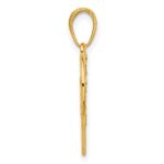 14K and White Rhodium Diamond-cut Butterfly Heart Pendant - Image 2